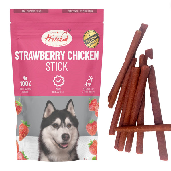 Strawberry Chicken Stick - 100g - Fetch Catoz